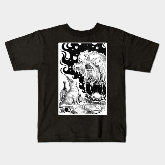 Cat Wizard Kids T-Shirt by Nat Ewert Art